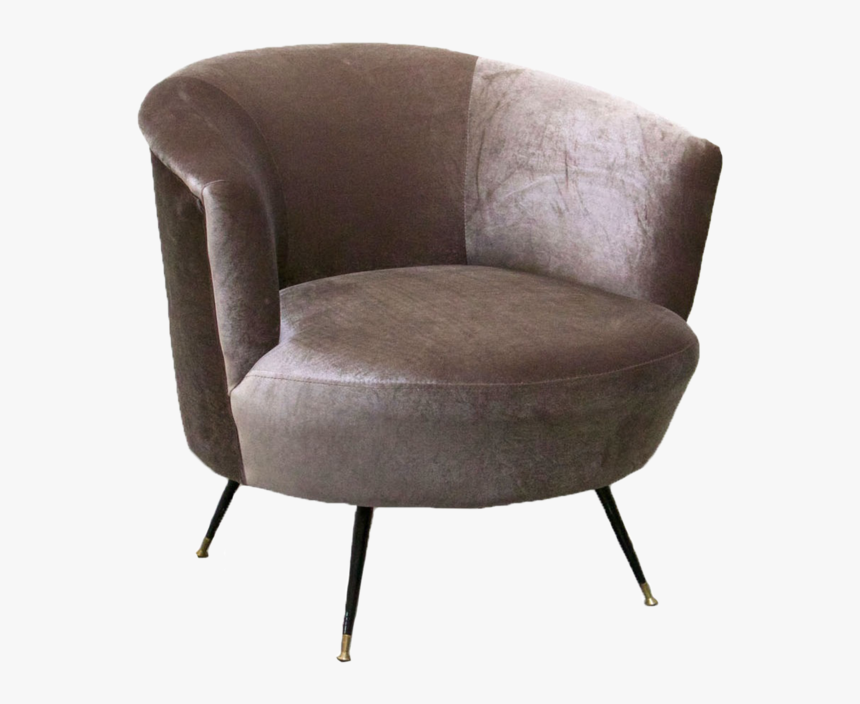 Velvet Grey Lounge Chair - Club Chair, HD Png Download, Free Download