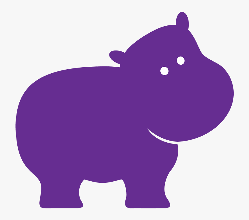 Hippopotamus Purple Elephant Clip Art - Hippo Silhouette Clip Art, HD Png Download, Free Download