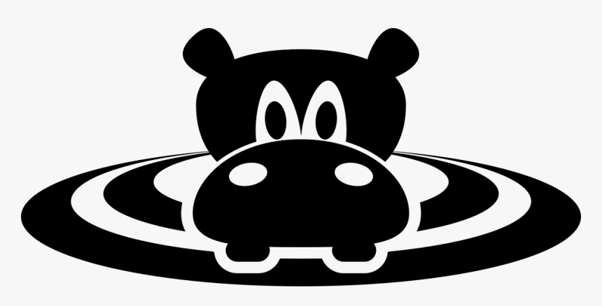 Hippopotamus Head - Cute Hippo Silhouette, HD Png Download, Free Download