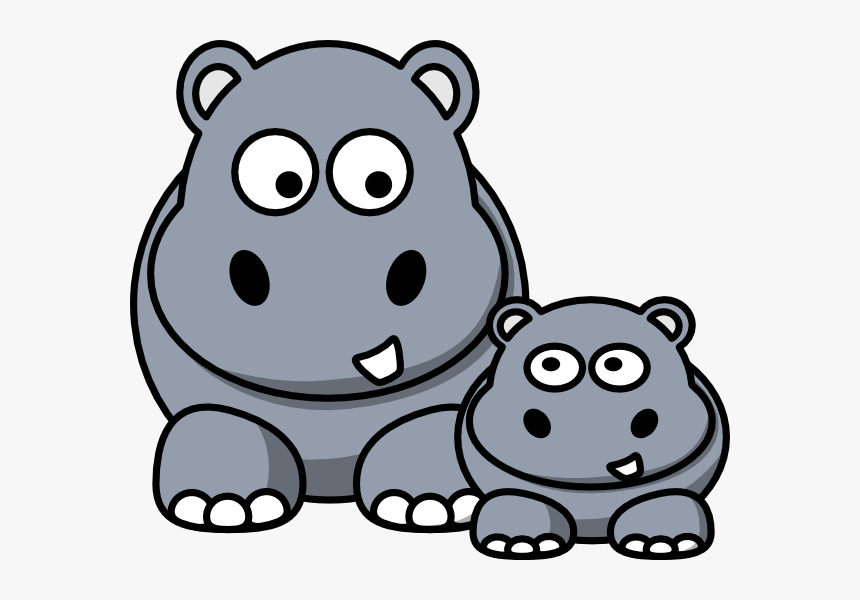 Free Hippo Clipart 2 Image - Cartoon Hippopotamus Clipart Free, HD Png Download, Free Download