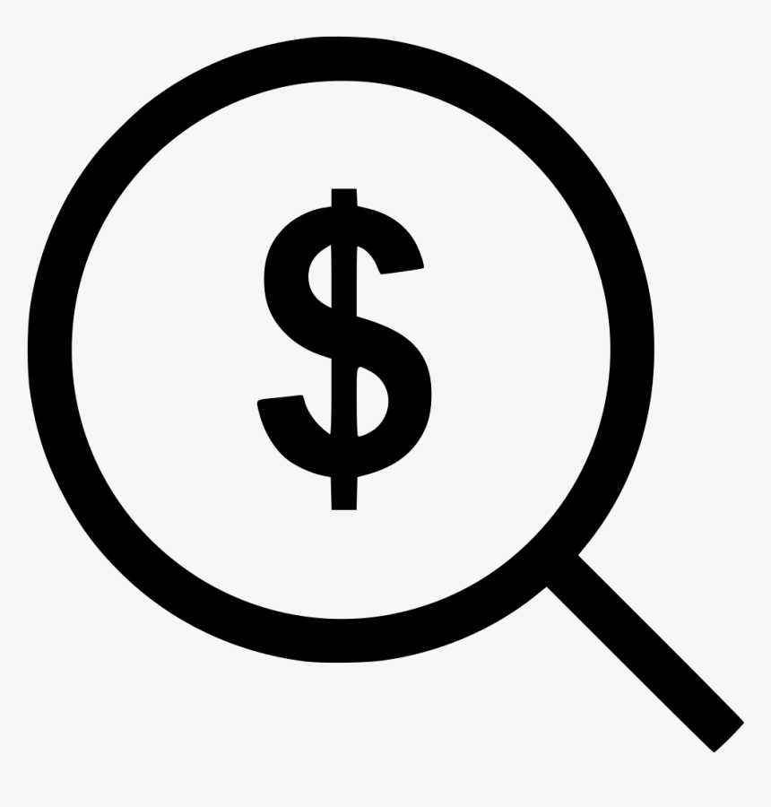 Dollar Sign Moeny Wealth Magnifier Find Look - Business, HD Png Download, Free Download