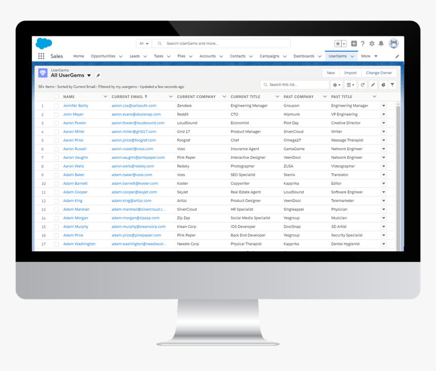 Usergems Lead List In Salesforce - Utility Software, HD Png Download, Free Download