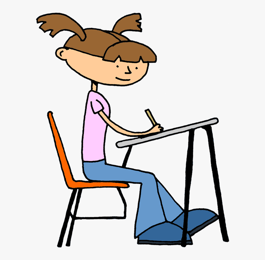 Student Doing School Desk Teacher Clip Art - Student Working Clipart, HD Png Download, Free Download