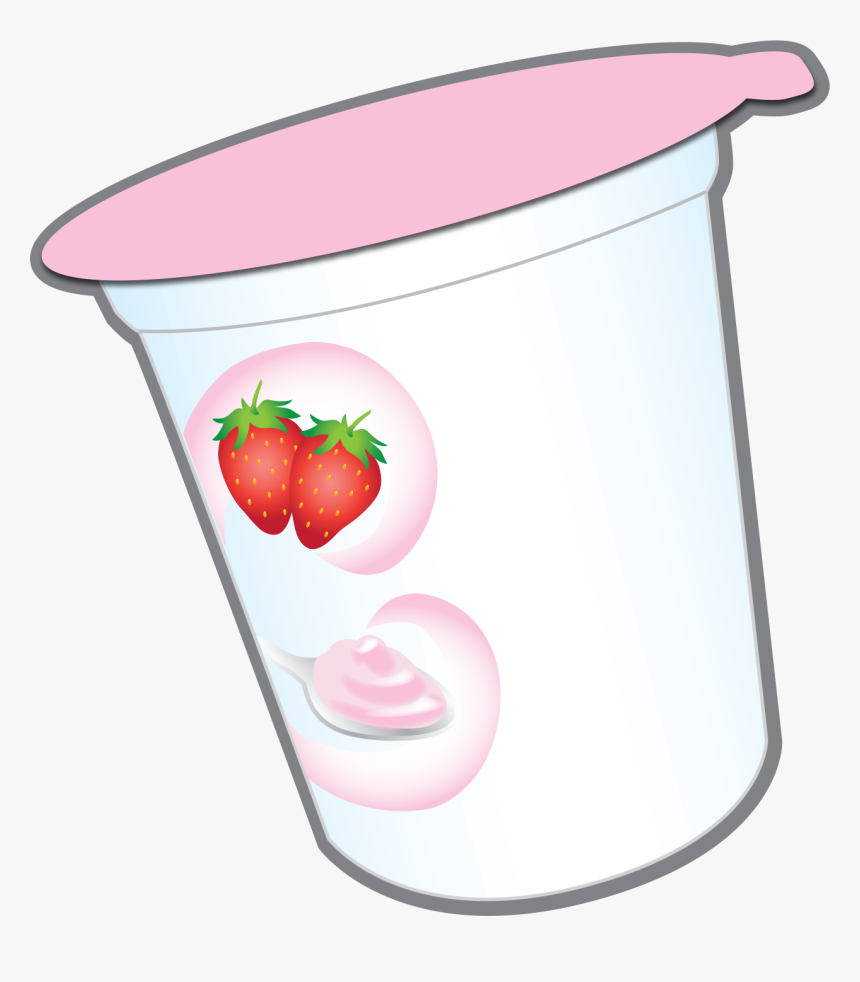 Cup Of Strawberry Yogurt With Nutrition Facts Label - Strawberry, HD Png Download, Free Download