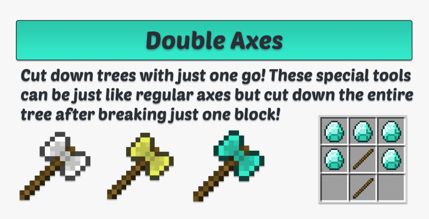 Double Axe Minecraft Hd Png Download Kindpng