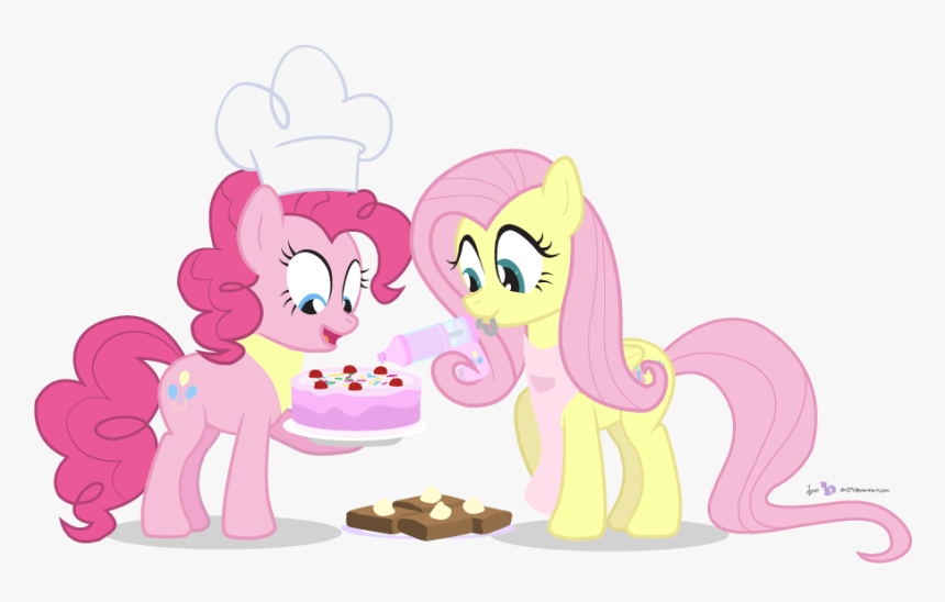 Brownies, Cake, Chef"s Hat, Clothes, Duo, Fluttershy, - Cartoon, HD Png Download, Free Download