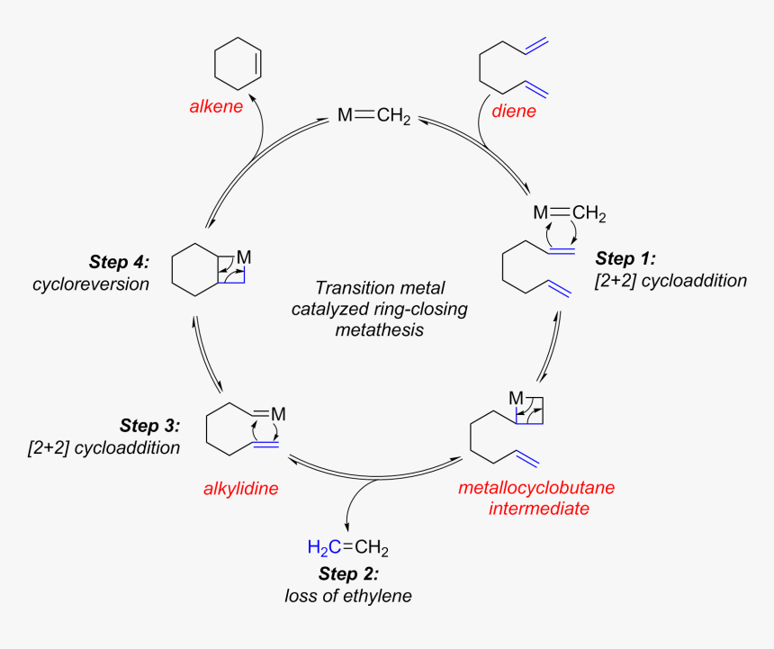 General Mechanism For Ring-closing Metathesis - Ring Closing Metathesis Reaction Of Diene, HD Png Download, Free Download