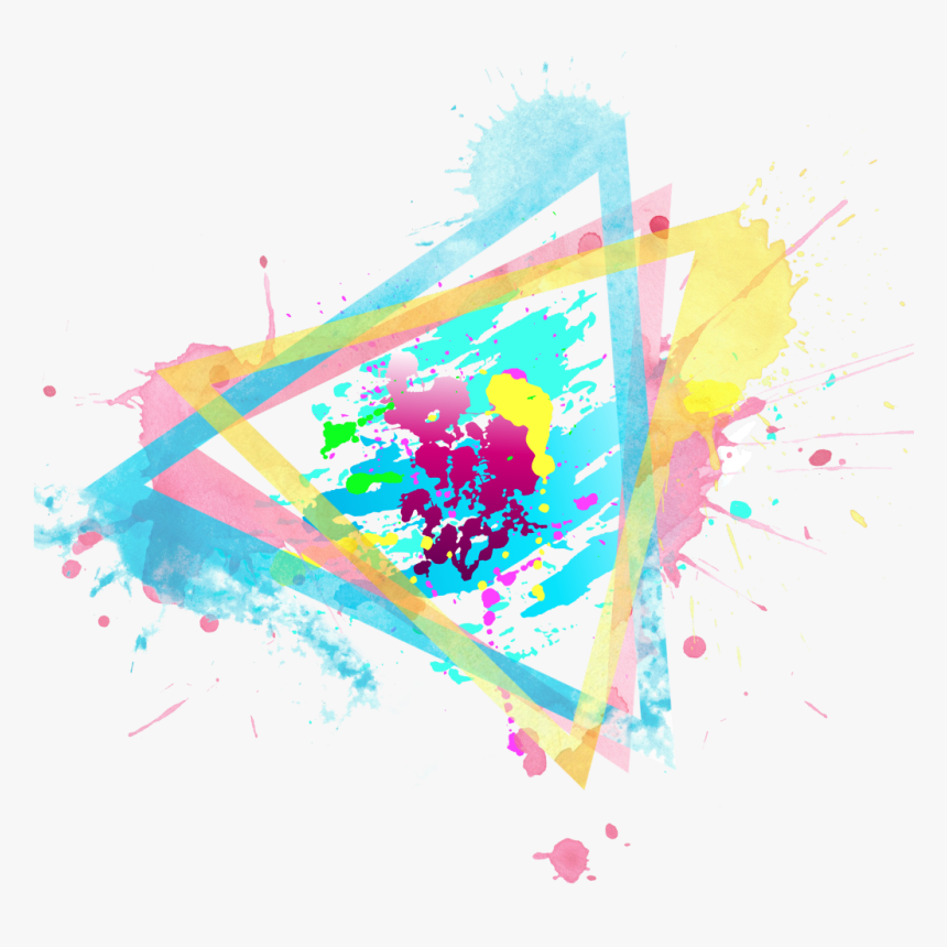 #paint #splatter #triangle #splash #smoke #pink #yellow, HD Png Download, Free Download