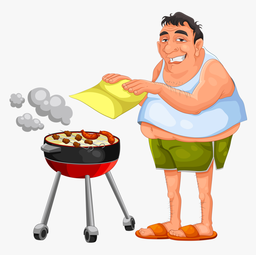 Transparent Humor Clipart - Fat Man Barbeque, HD Png Download, Free Download