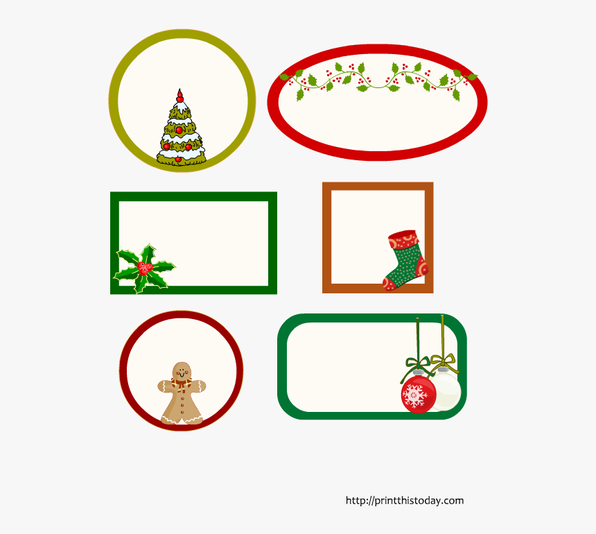 Christmas Labels For Jars Clipart , Png Download - Christmas Tag Free Clipart, Transparent Png, Free Download