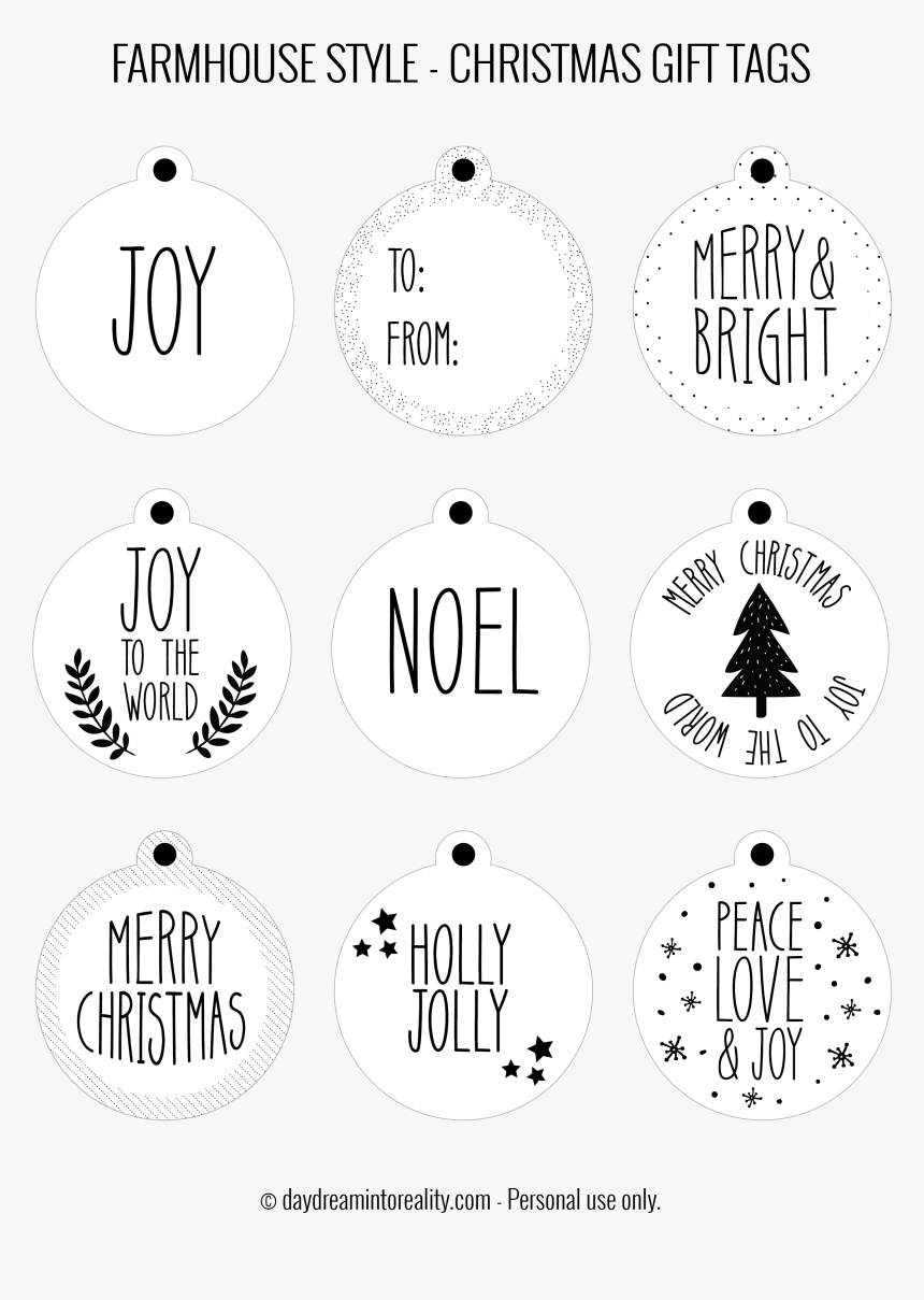 Printable Farmhouse Christmas Tags, HD Png Download, Free Download