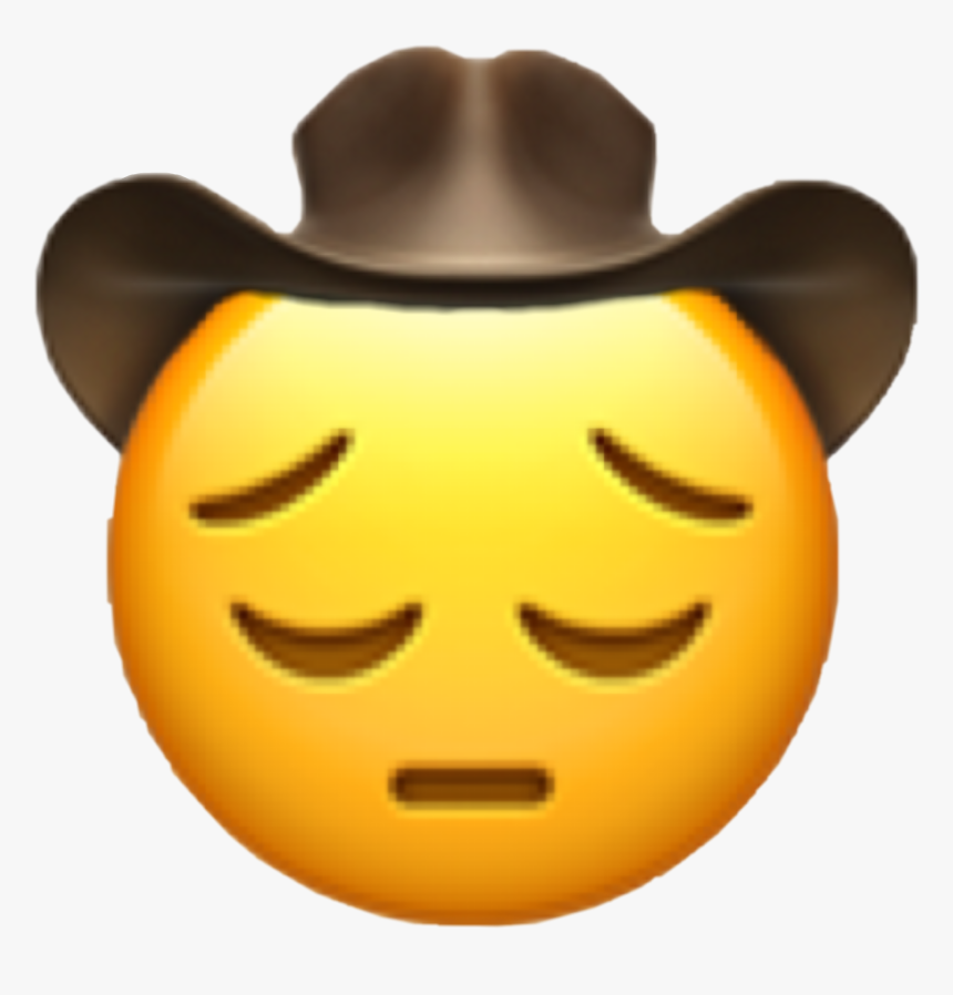 #meme #memes #emoji #cowboy #yeehaw #sadyeehaw #cowboyemoji - Sad Cowboy Emoji Png, Transparent Png, Free Download