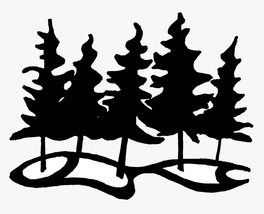 Nature Black And White Clip Art - Black And White Forest Clipart, HD Png Download, Free Download