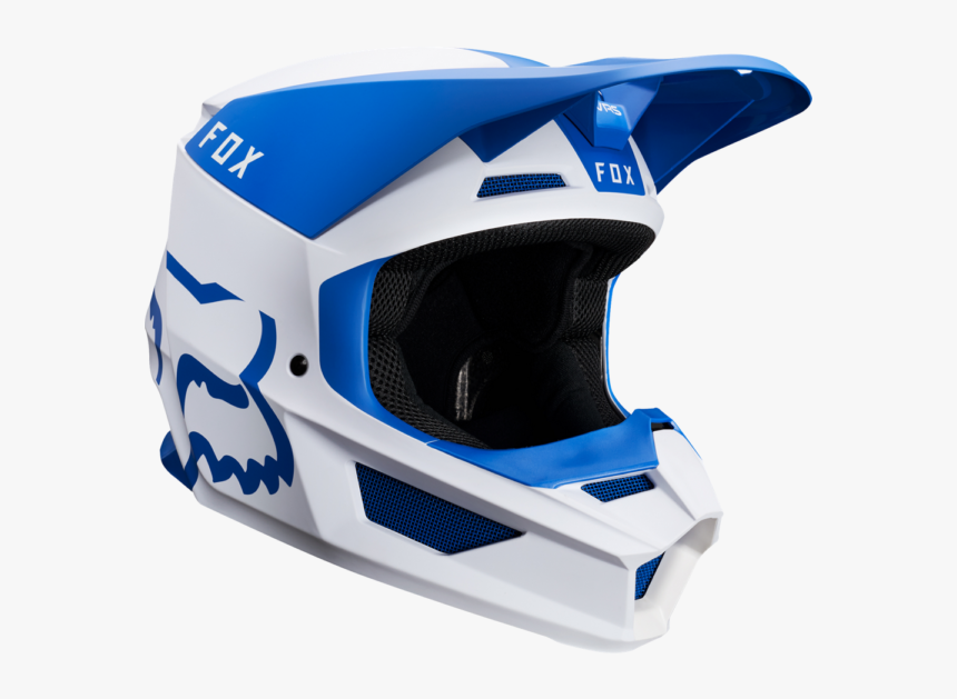 Fox 21862 V1 Mata Helmet - Blue And White Fox Helmet, HD Png Download, Free Download