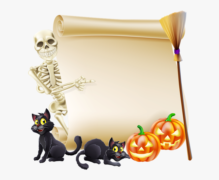 Halloween Gif, Halloween Clipart, Halloween Skeletons, - Halloween Scroll, HD Png Download, Free Download