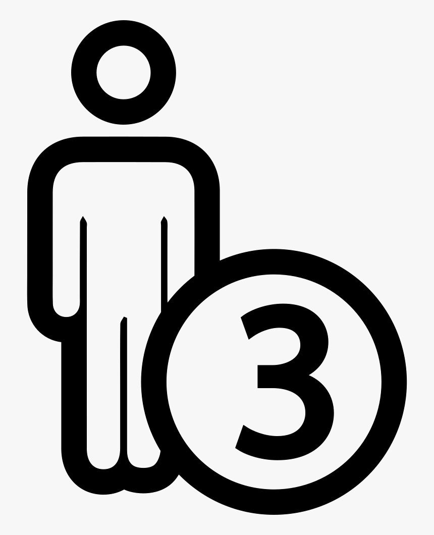 3 Persons Or Person Number Three Symbol - Number Of People Icon, HD Png Download, Free Download