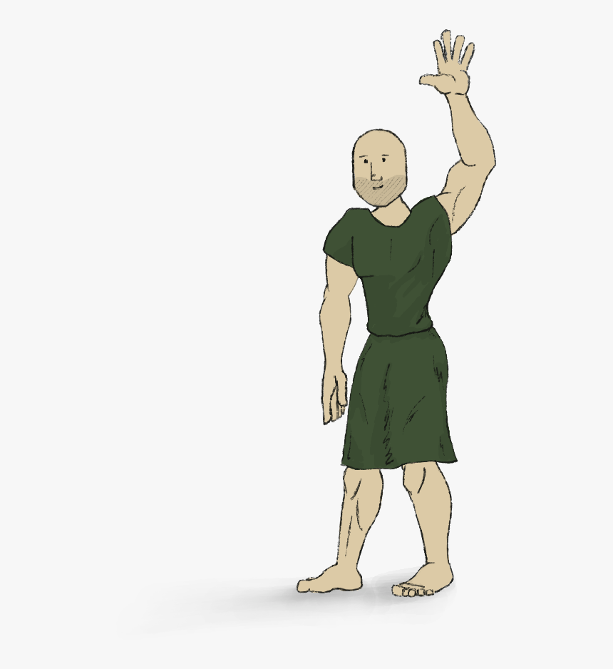 02 Caput I Imperative Man Waving - Illustration, HD Png Download, Free Download