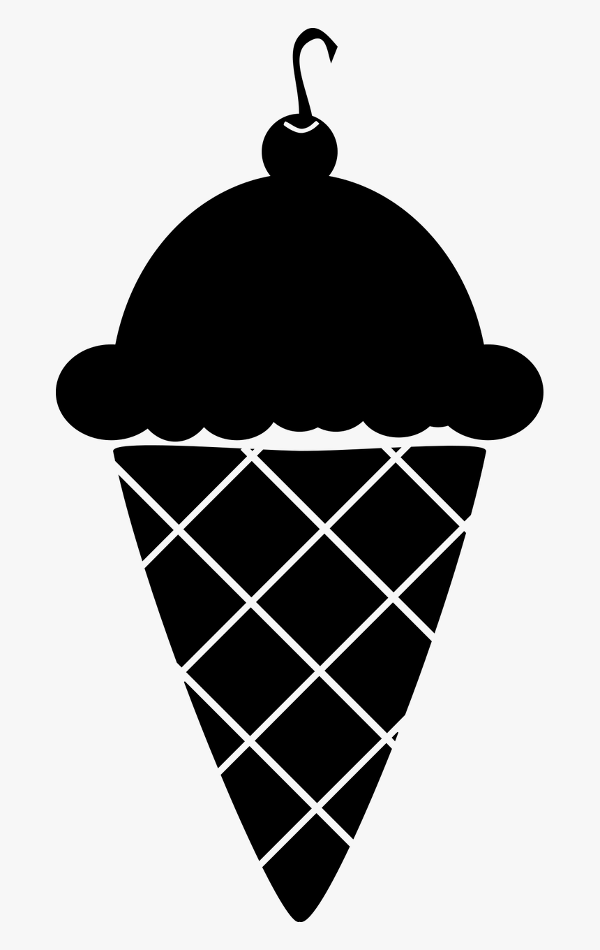 Transparent Ice Cream Clipart Black And White Free - Black Ice Cream Clipart, HD Png Download, Free Download