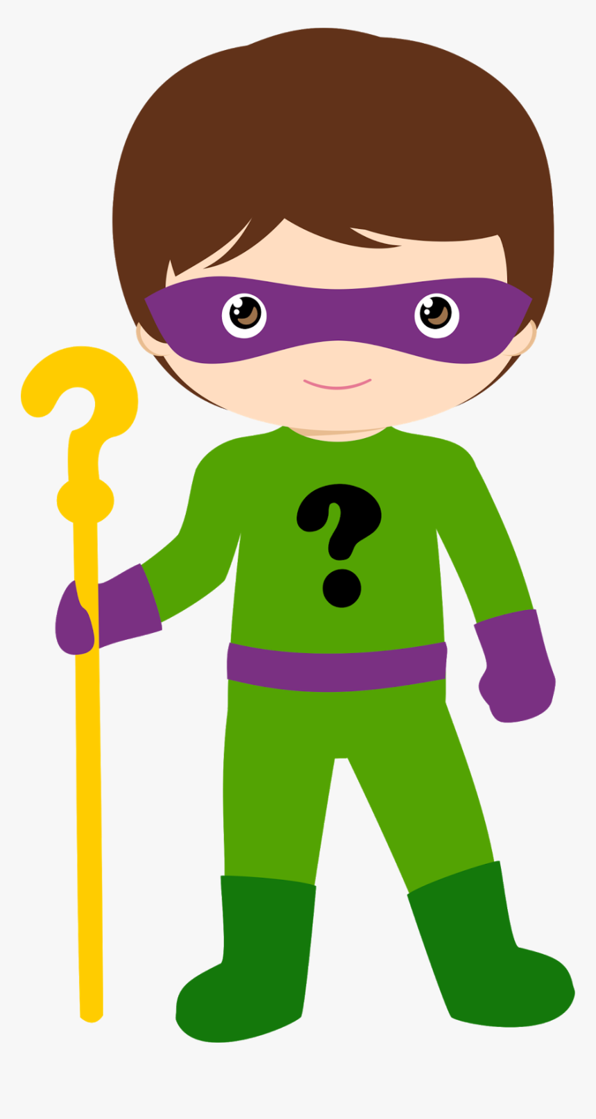 Characters Of Batman Kids Version Clip Art - Riddler Clipart, HD Png Download, Free Download