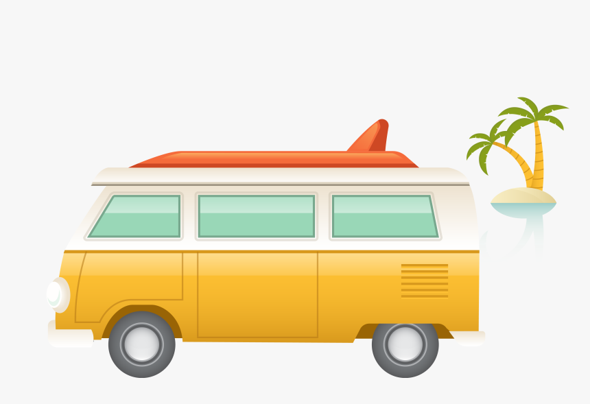 Surfboard Clipart Van Car, HD Png Download, Free Download