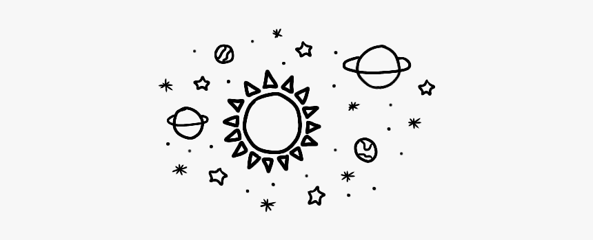 #sticker #sun #planets #stars #doodle #space - Space Theme Divider, HD Png Download, Free Download