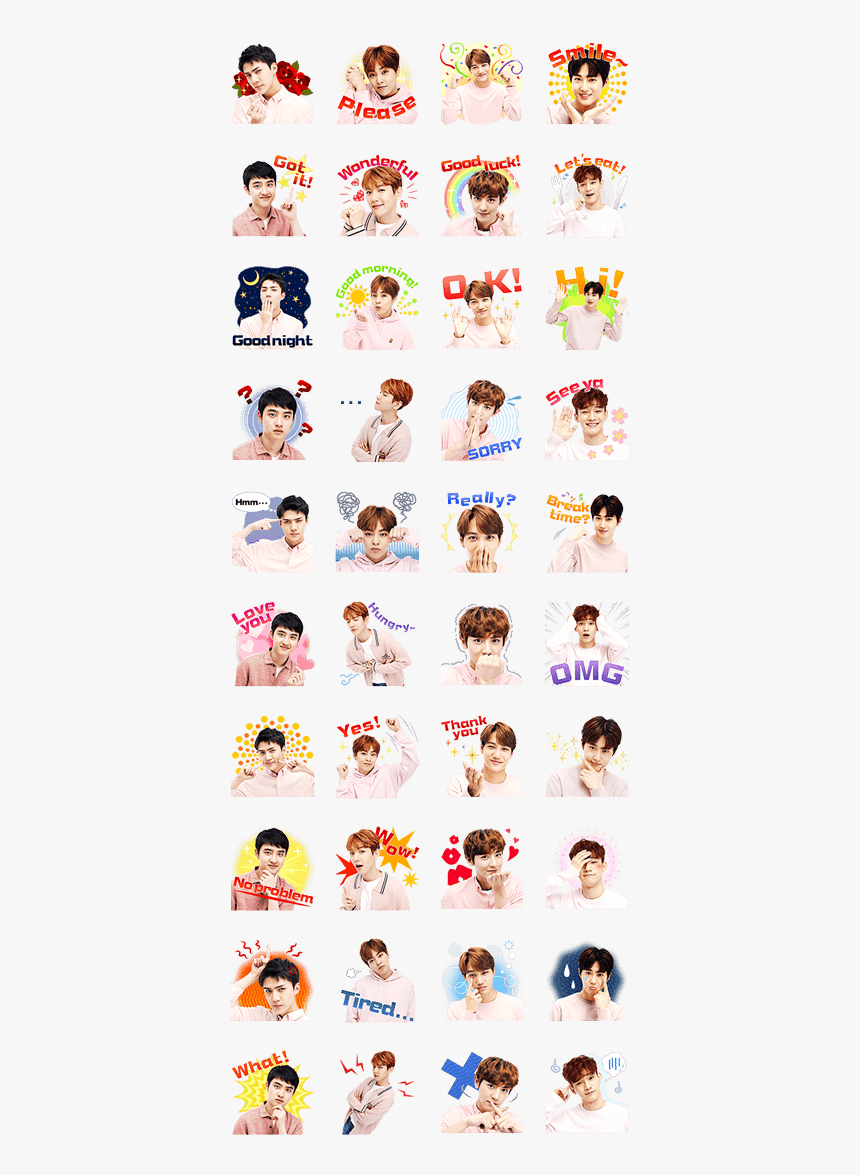 Exo Special 2 Line Sticker Gif & Png Pack - Bigs And Yeti Facebook Stickers, Transparent Png, Free Download