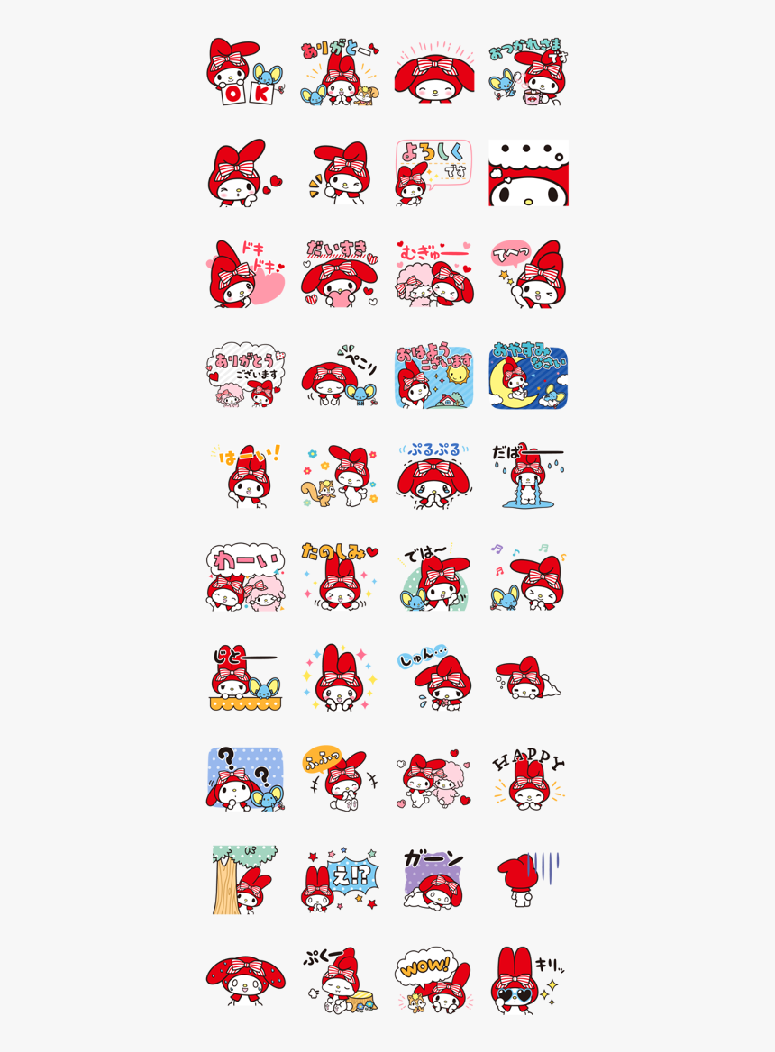 Download My Melody - My Melody Red Sticker, HD Png Download, Free Download