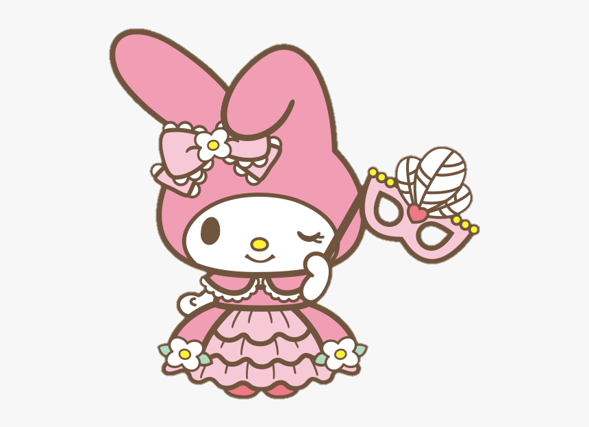 #sanrio #mymelody #cute #princess #mask #flower #ribbon - My Melody Cute Cartoon, HD Png Download, Free Download
