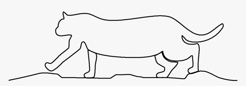 Cat Walking, Striding, Quilting Pattern - Line Art, HD Png Download, Free Download