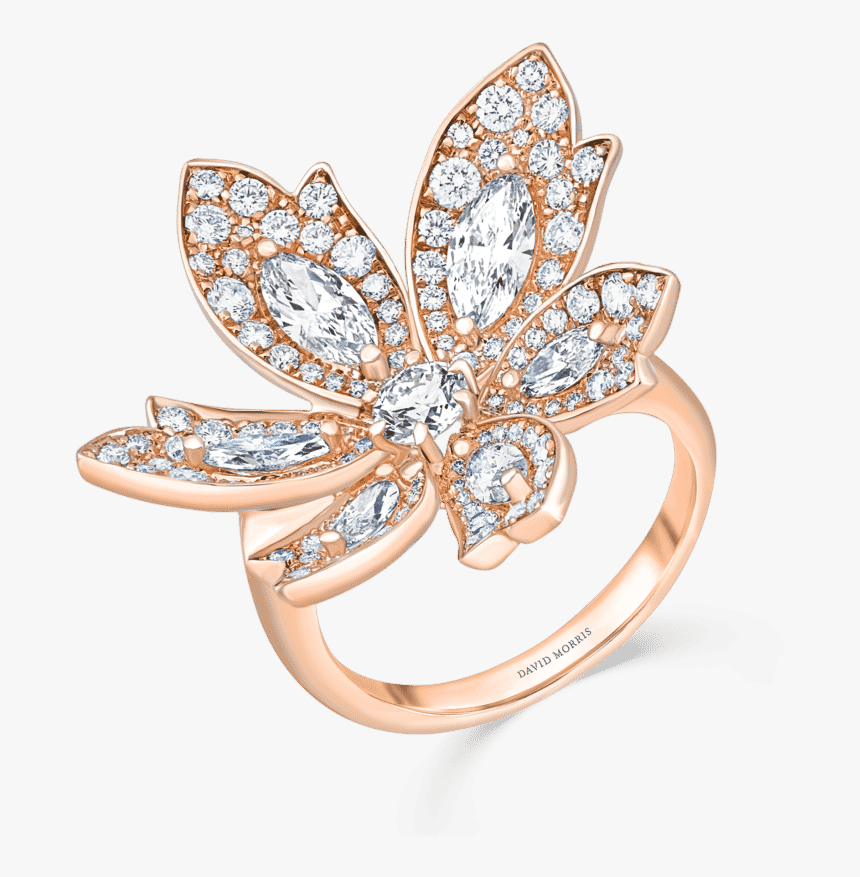 Palm Rose Gold Flower Ring - Engagement Ring, HD Png Download, Free Download