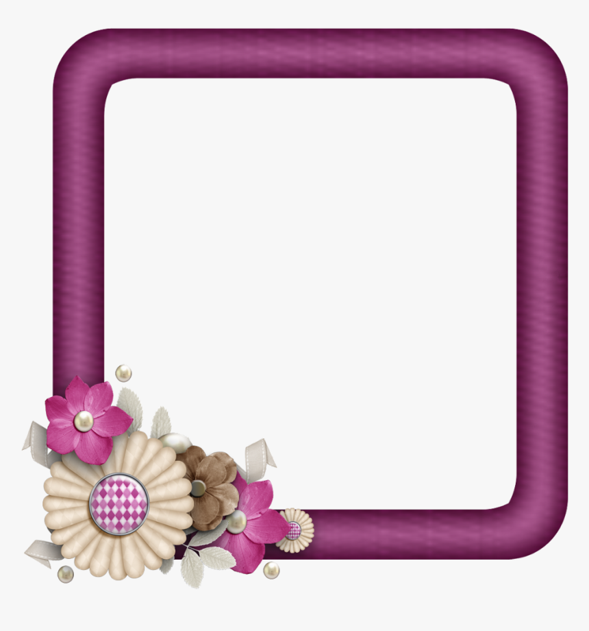 #scrapbook #paper #flowers #photo #flower #ribbon #bird - Picture Frame, HD Png Download, Free Download