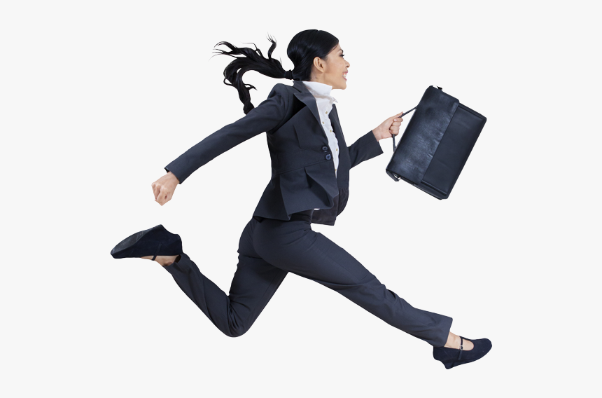 Business Woman Running Transparent, HD Png Download, Free Download