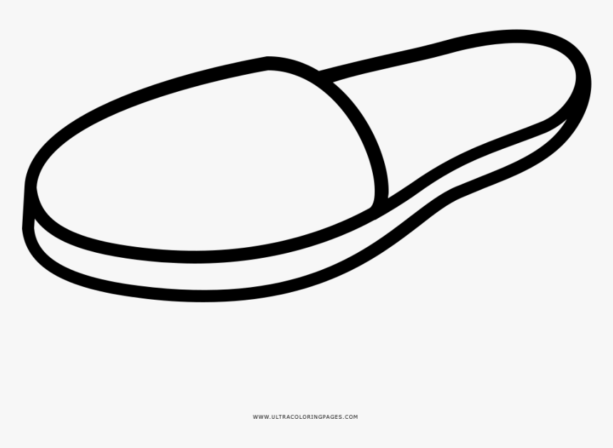 Slippers Coloring Page - Desenho Um Pé De Chinelo Para Colorir, HD Png Download, Free Download