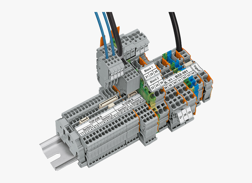 Rail Mounted Terminal Block, HD Png Download, Free Download