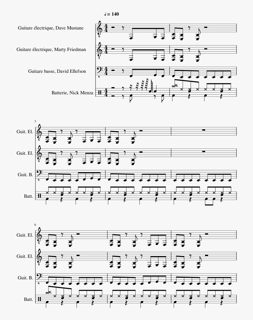 Lg-36780202 Sheet Music 1 Of 18 Pages - Megadeth Symphony Of Destruction Sheet Music, HD Png Download, Free Download