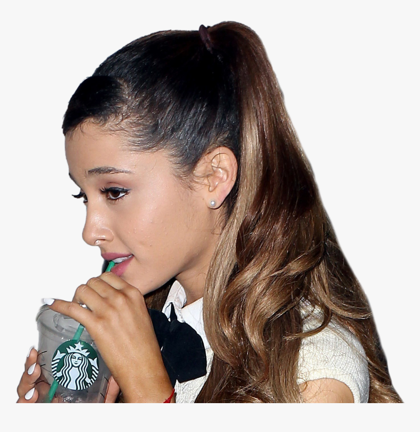 Ariana Grande Download Png Image - Ariana Grande Drinking Starbucks, Transparent Png, Free Download