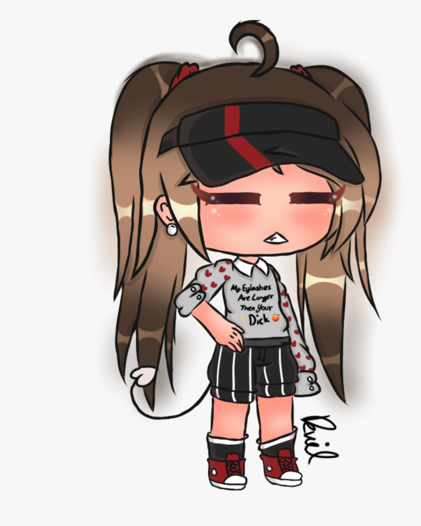 Here Is An Edit I Made Uwu Her Shirt Says “my Eyelashes - Cartoon, HD Png Download, Free Download