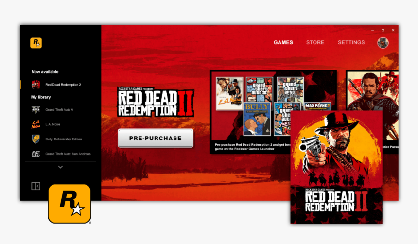 Red Dead Redemption 2 Rockstar Games Launcher, HD Png Download, Free Download