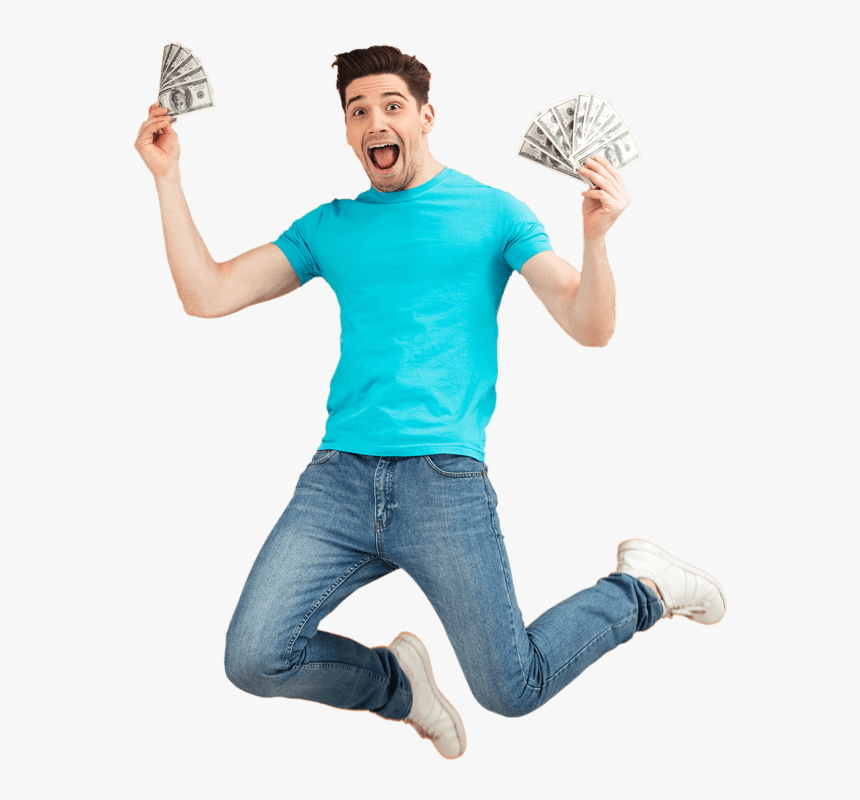 Home Re Inc Benefits Young Man Jumping With Money - Jumping, HD Png Download, Free Download