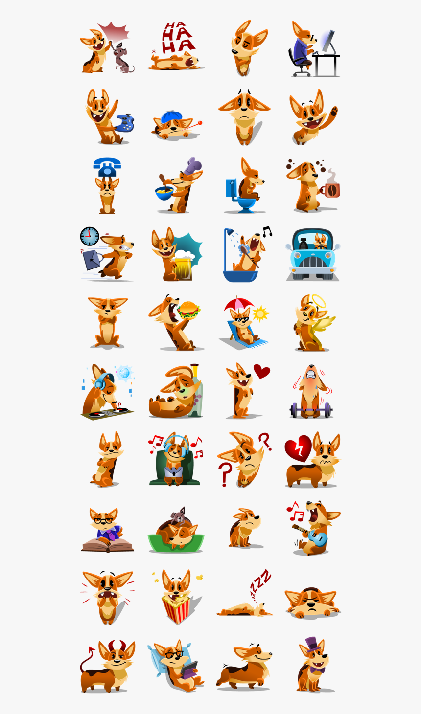 Corgi Stickers Messenger, HD Png Download, Free Download