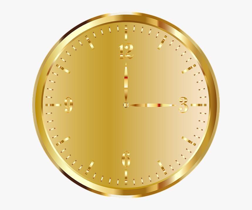 Golden Clock Png, Transparent Png, Free Download