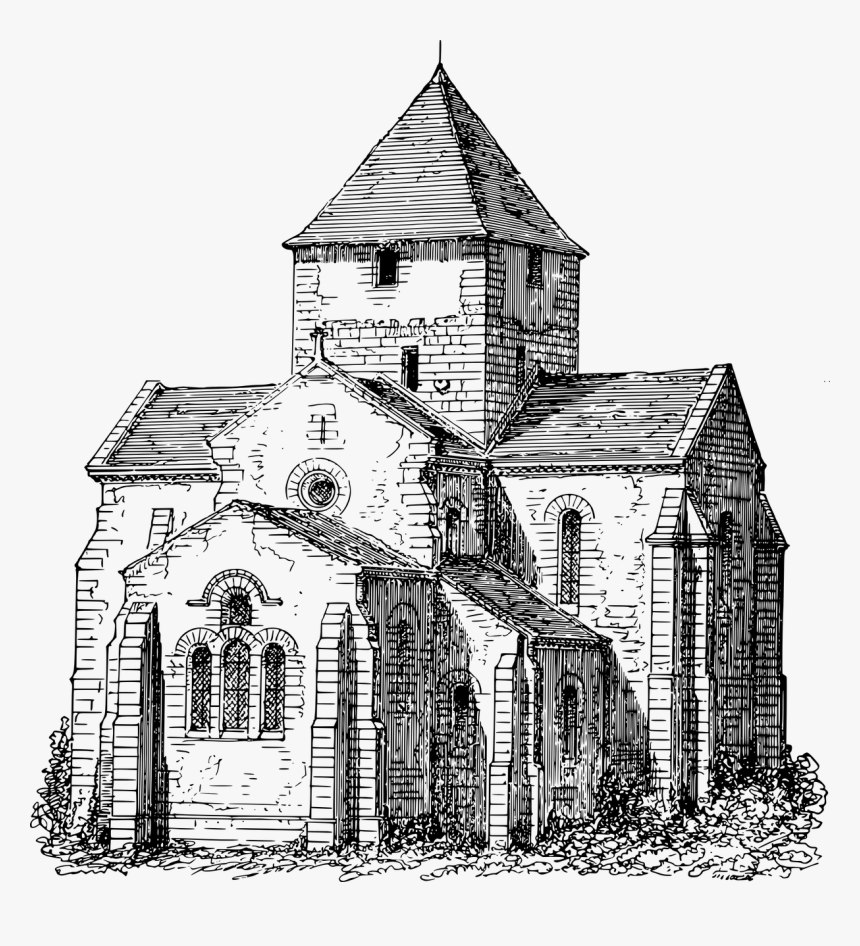 Estate,monochrome Photography,church - Church Sketch Transparent, HD Png Download, Free Download