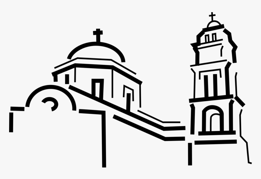 Vector Illustration Of Christian Church Cathedral House - Mission Church Clipart, HD Png Download, Free Download
