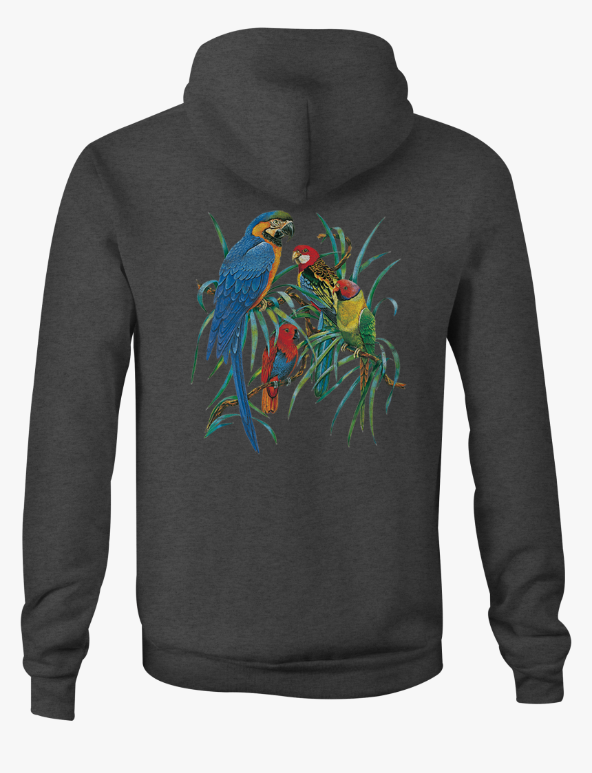 Zip Up Hoodie Tropical Parrot Birds Hooded Sweatshirt - Hoodie, HD Png Download, Free Download