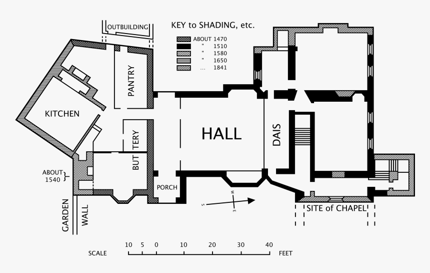 Horham Hall Blueprint - Medieval House Floor Plan, HD Png Download, Free Download