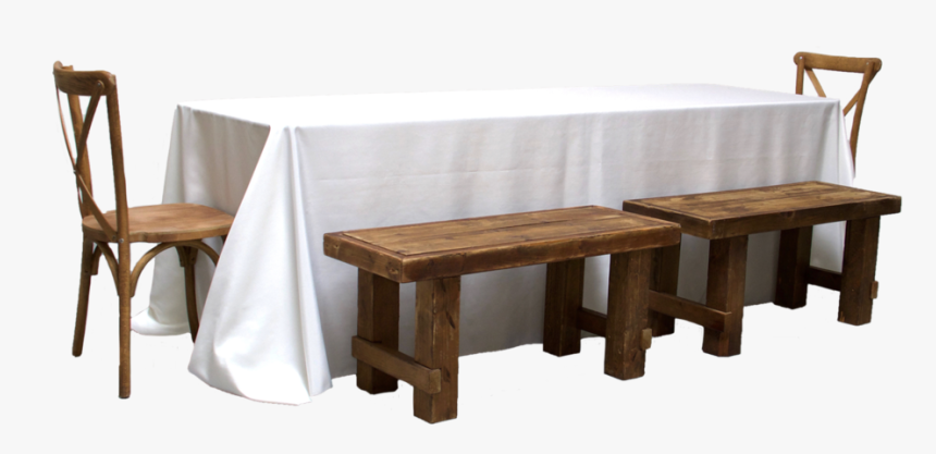Banquet Table With 4 Honey Brown Short Benches &amp - Outdoor Table, HD Png Download, Free Download
