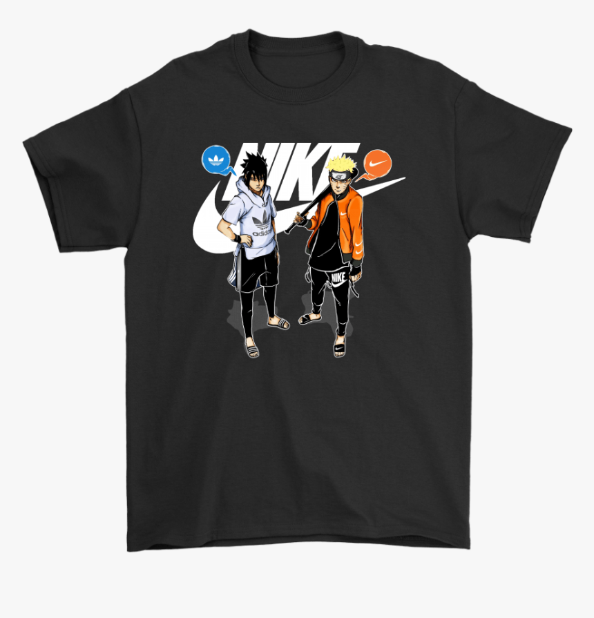 Adidas Sasuke And Nike Naruto Friends Or Enemies Shirts - Naruto Sasuke Nike Adidas Custom Shirts, HD Png Download, Free Download