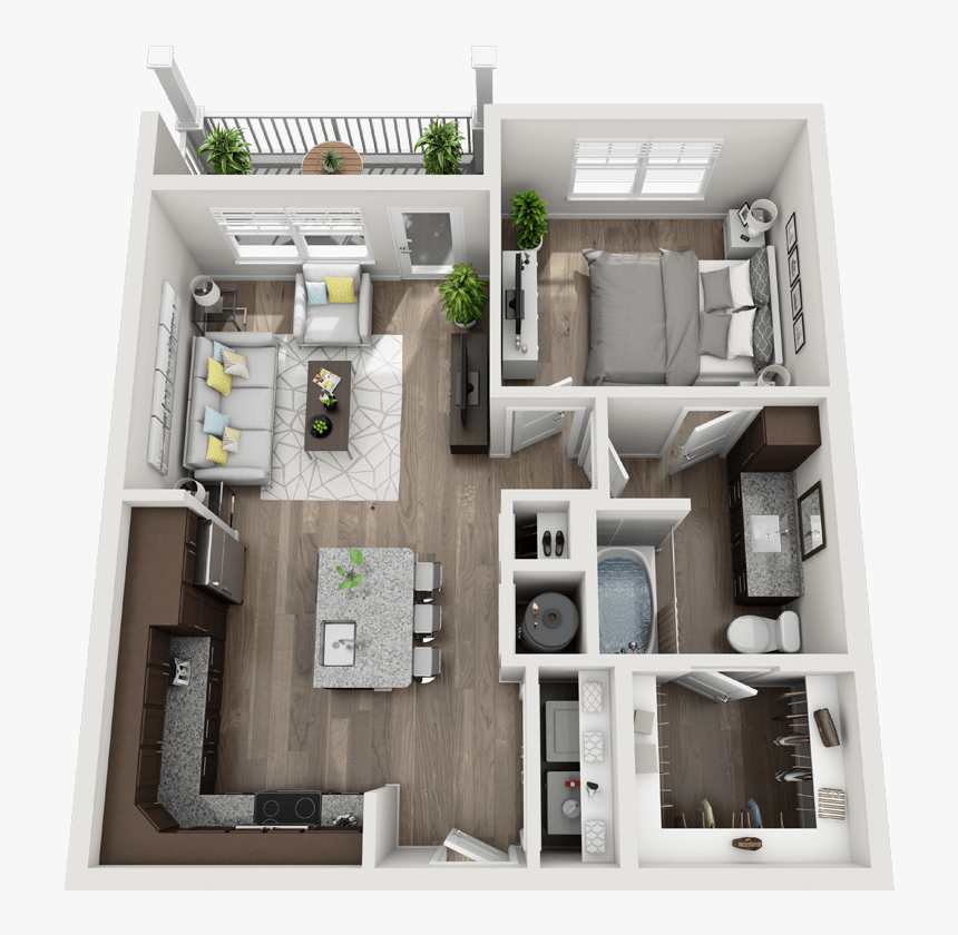 3d Floor Plans - 3d Apartment Floor Plans, HD Png Download, Free Download