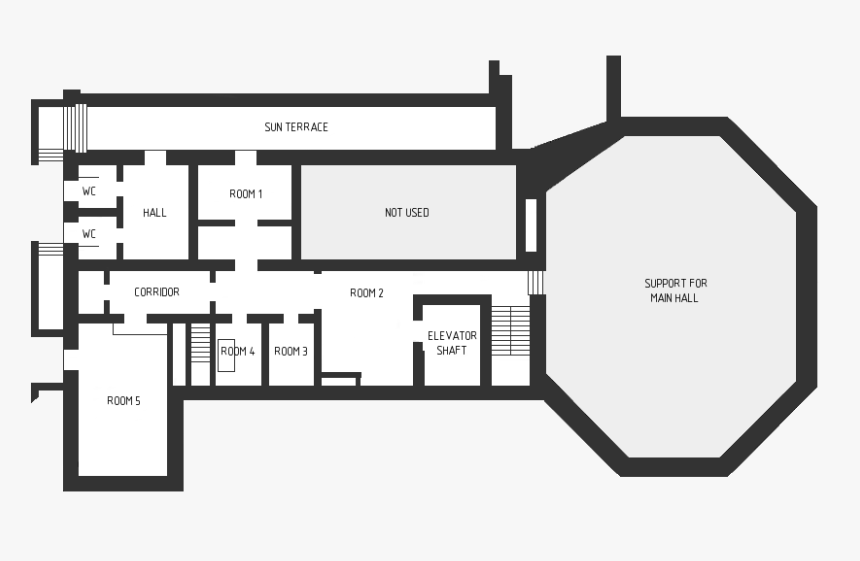 Kehlsteinhaus Basement Floor Plan - Kehlsteinhaus Grundriss, HD Png Download, Free Download