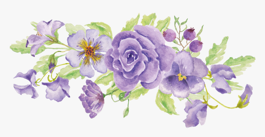 Floral Design Illustration Image Portable Network Graphics - Watercolor Transparent Purple Flower, HD Png Download, Free Download
